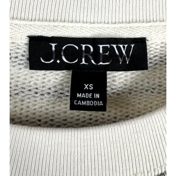 J.Crew Heritage terry relaxed crewneck sweatshirt striped preppy sz XS - Picture 2 of 6
